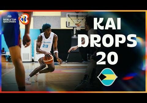 Kai Jones for Bahama national team 20 pts 10 rebounds 4 assists