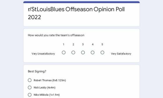 r/stlouisblues Offseason Opinion Poll