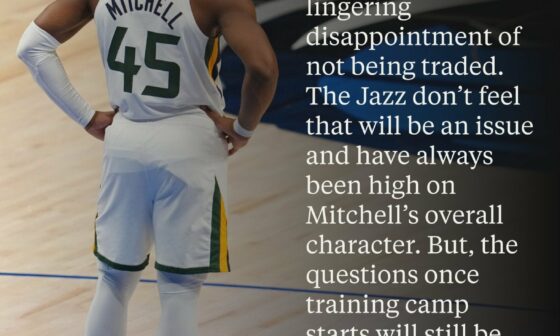 The Jazz have repeatedly indicated they are happy to hold onto Donovan Mitchell. Sources with direct knowledge of the situation tell @Tjonesonthenba this would come with significant risk. It requires Donovan Mitchell to buy into what the Jazz are doing.