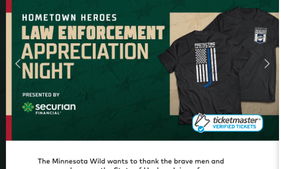 Minnesota Wild to release a Thin Blue Line shirt as part of their Law Enforcement Appreciation Night