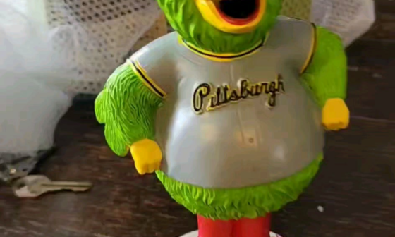POWER STANCE! Old Parrot bobblehead compared to the Parrot given out at the game lastnight..