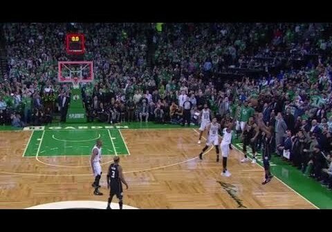 [2018 East 1st Round] Khris "Celtics Killer" Middleton khashes a near logo three to stun TD Garden, sends Game 1 to Overtime