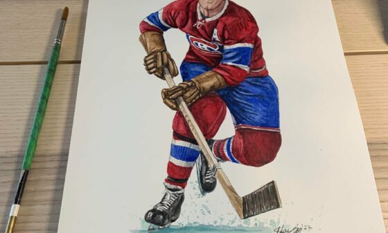 As requested by my Habs fans, here’s my latest watercolour painting of Maurice “Rocket” Richard. Hope you like and share it. Thanks 🙏 🎨