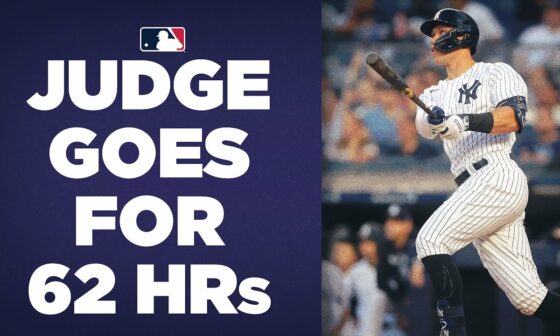 Aaron Judge CHARGES toward AL Home Run Record!!! (54 homers with 27 games left!!)