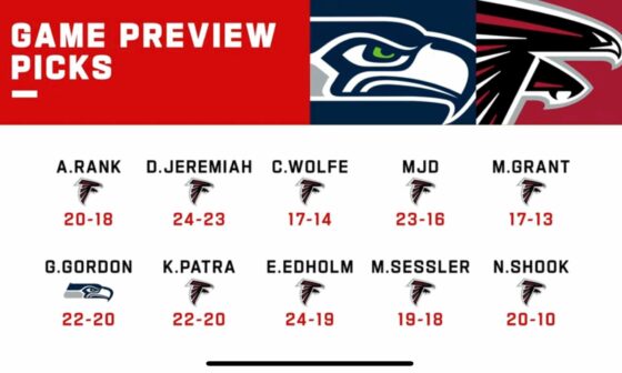 Game predictions for upcoming matchup vs the Seahawks