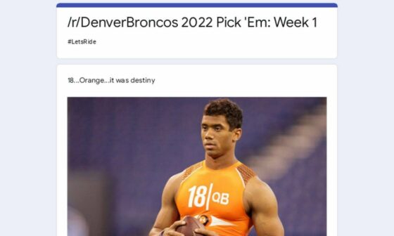 /r/DenverBroncos 2022 Pick 'Em: Week 1