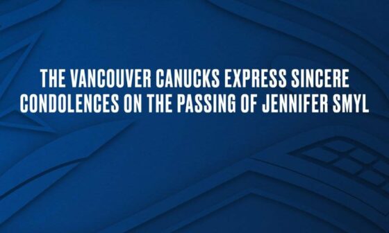 Canucks Express Sincere Condolences on the Passing of Jennifer Smyl