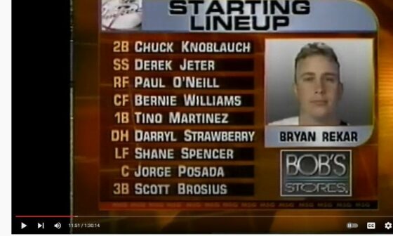 This is what the Yankees lineup looked like playing Tampa Bay in September in the late 90s