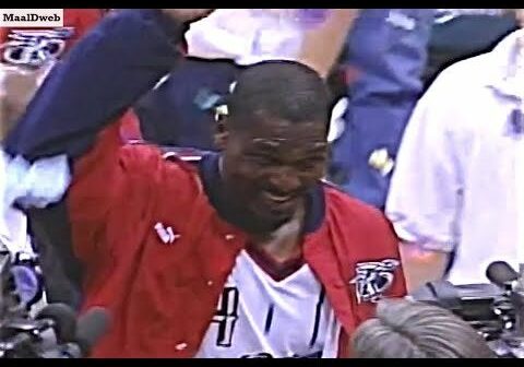 Olajuwon's last game as a Rocket against KG's Twolves: 24p/9r/6a/1s/1b in 27 minutes