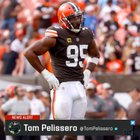 [Tom Pelissero on Twitter] #Browns star DE Myles Garrett suffered a shoulder sprain and biceps strain in addition to lacerations in his one-car accident Monday, per sources. All in all, good news on Garrett, whose status is TBD for Sunday against the #Falcons.