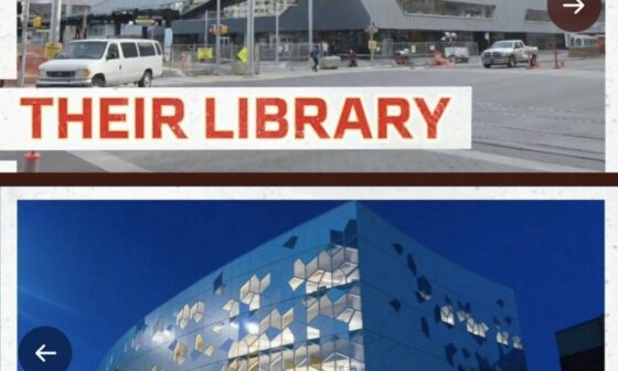 BATTLE OF THE... libraries? Apparently this comparison was shown at last night's game: