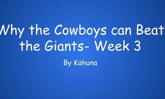 Why the Cowboys can win against the Giants- A Presentation