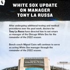 [White Sox] White Sox update on manager Tony La Russa