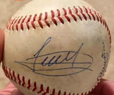 Luis Matos tossed me a ball last night and signed it afterwards. He had a great game too!