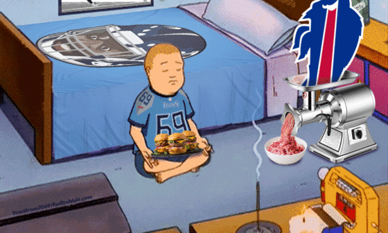Bobby Hill understands the definition of a lateral, enjoying some buffalo burgers with the boys.