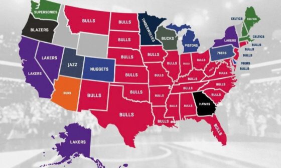 I can’t say I’m surprised. I’m from Chicago but I’ve lived in 8 states now and I still see bulls gear more than anything else.