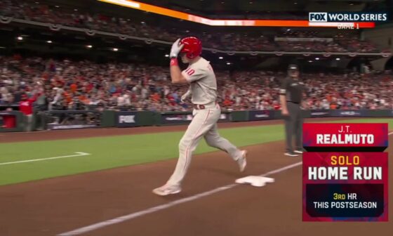 Realmuto hits a solo smash to give the Phillies a 6-5 lead in the 10th inning in World Series Game 1