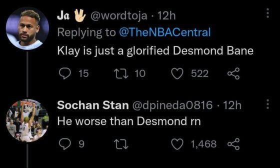 The Klay slander is insane. Really hoping to see him back in full force this year