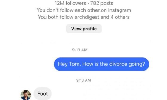 Checked in with Tom, he’s fine