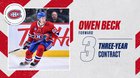 The Canadiens have agreed to terms on a three-year, entry-level contract (2022-23 to 2024-25) with forward Owen Beck.