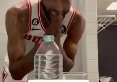 Bulls players take the No Spill Challenge