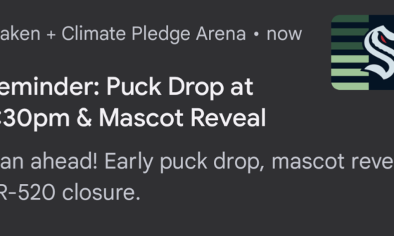 Mascot reveal tonight! This just showed up as an alert for tonight's game.