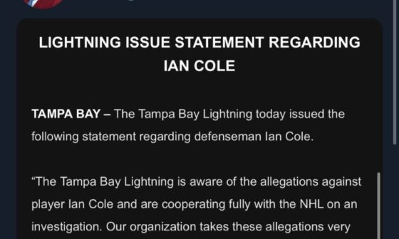 Ian Cole statement from the team