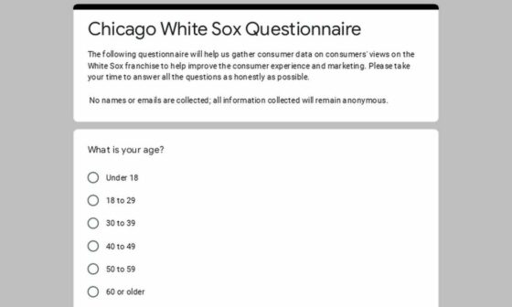 White Sox Survey (For College Project)