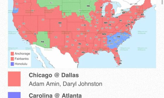 Week 8 - FOX Announcers for Cardinals at Vikings + other game maps