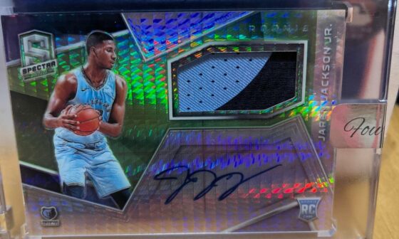 Jaren Jackson Jr. On Card Auto Out Of Spectra. 22/49. Pulled Out Of Fortuitous.. 225 or best offer.