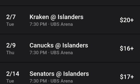 I want to get my best friend Isles tickets for secret Santa but don't know anything about hockey lol - any reccs on which games would be good to see live?