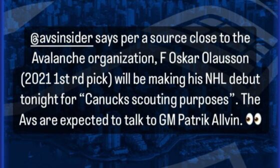Horvat to the Avs?