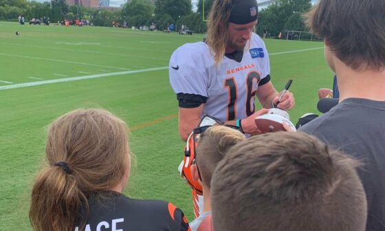 My kids weren’t sure who this beautiful man was at training camp. I told them to get his autograph either way, now they’re happy they did!