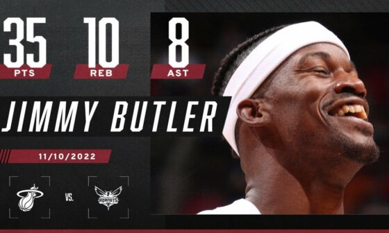 Our Savior Jimmy Butler STUFFS stat sheet with 35 PTS, 10 REB & 8 AST vs. Hornets 🔥
