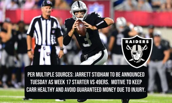McDaniels dropped hints at the presser today. Inside sources reporting Carr will be benched