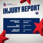 [Wizards] Injury report for tonight: Bradley Beal is questionable, Rui and Delon still out