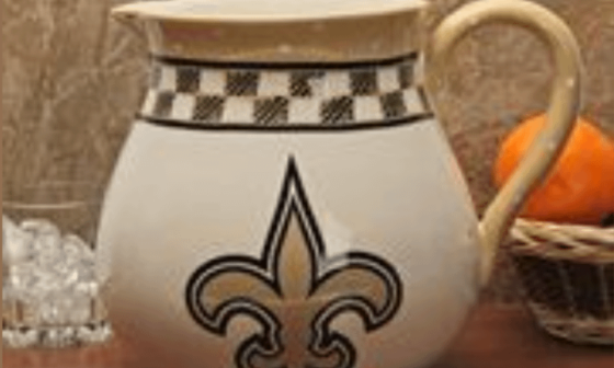 This beautiful saints creamer,pitcher, do hickey