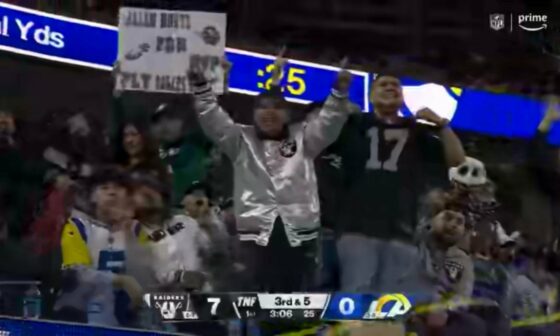 Jalen Hurts for MVP sign at Rams/Raiders TNF