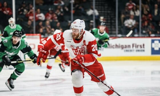 The Detroit Red Wings on Tuesday recalled defenseman Steven Kampfer from the Grand Rapids Griffins.