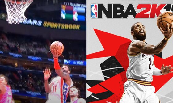 Kyrie's layup againts Washington reminds me of his NBA2k18 cover