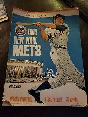 1965 New York Mets Vs Astros Scorecard Morgan