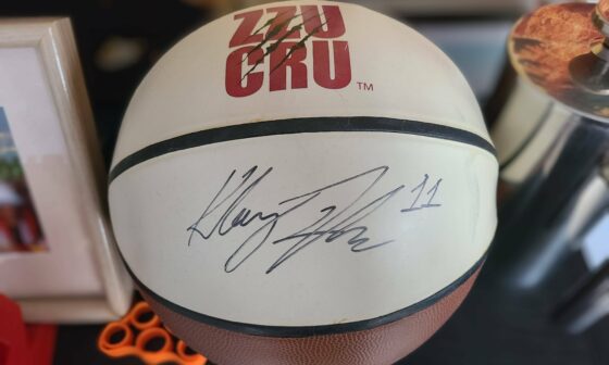 My Klay Thompson autographed Zzu Crew basketball