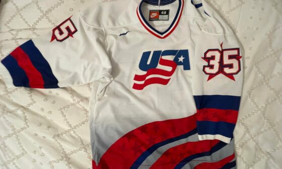 My favorite jersey. Bought at MSG at the USA/Russia game during the World Cup of Hockey in ‘96. Wish I had bought a blue one too.