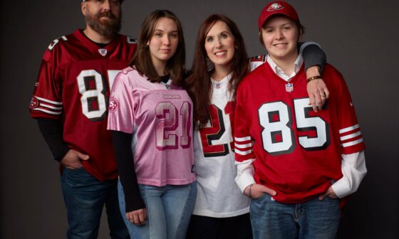 Family and I took professional photos and I only agreed if we all wore our 49ers jerseys.