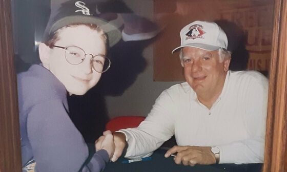 ‘93 13 year old me meeting “The Ancient Mariner”. He was squeezing my hand, always a character! Sorry for the Sox hat!