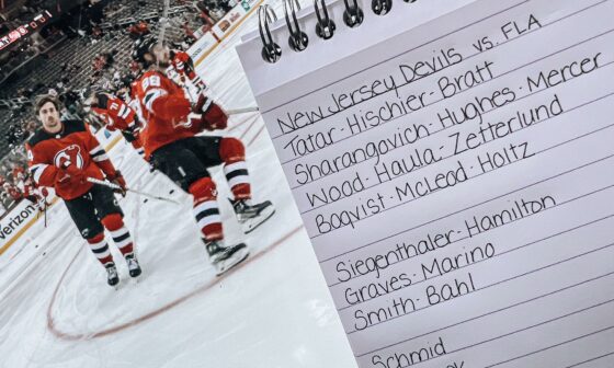 Tonight's lines and D pairings without #28 — courtesy of Amanda Stein