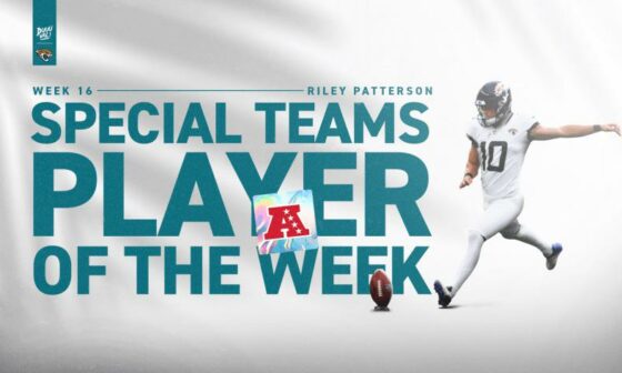 [Jacksonville Jaguars] Riley Patterson has been named AFC Special Teams POTW