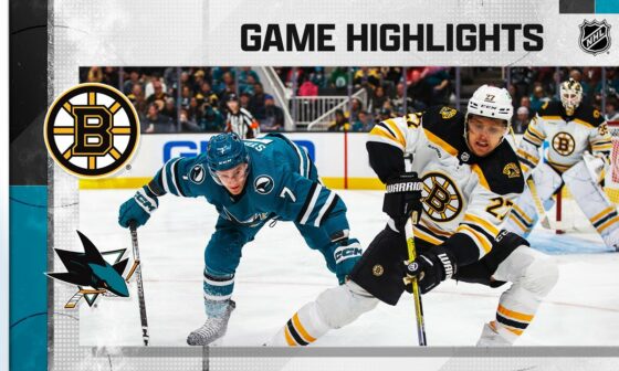 Bruins @ Sharks 1/7 | NHL Highlights 2023