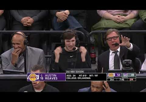 Austin Reaves joins the broadcast during Lakers vs Kings | January 7, 2023