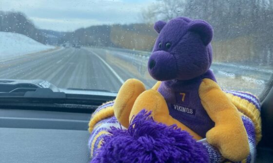 My dad took his Cunningham bear with him to Lambeau this year. SKOL!